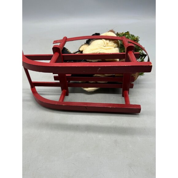 Christmas plush snowman sleigh figurine decor tree sheep tin bag white sparkle R - Picture 4 of 7